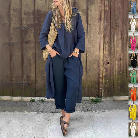 Minalova | Ensemble 2 pièces haut V et pantalon large
