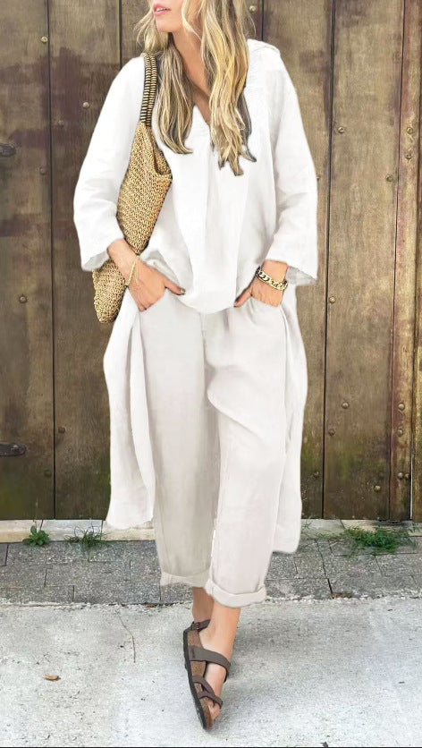 Minalova | Ensemble 2 pièces haut V et pantalon large